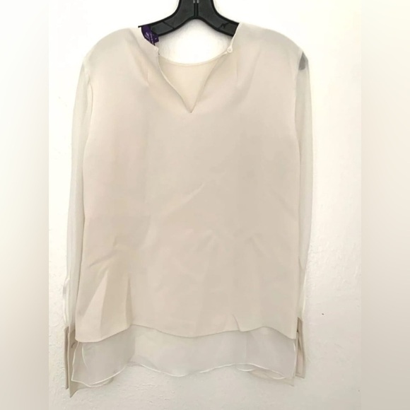Ralph Lauren Purple Label Cream Silk Blouse 100% Silk - Picture 3 of 6